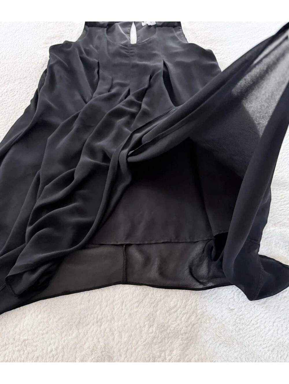 BCBGeneration Women’s Black Chiffon Midi Dress Size M Sleeveless Cocktail Party